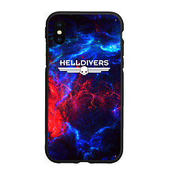 Чехол iPhone XS Max матовый Helldivers: Space Logo, цвет: 3D-черный