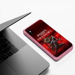Чехол iPhone XS Max матовый Персонажи Assassins creed shadows, цвет: 3D-малиновый — фото 2