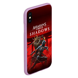 Чехол iPhone XS Max матовый Персонажи Assassins creed shadows, цвет: 3D-сиреневый — фото 2