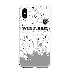 Чехол iPhone XS Max матовый West Ham sport на светлом фоне посередине, цвет: 3D-белый