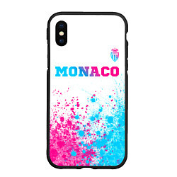 Чехол iPhone XS Max матовый Monaco neon gradient style посередине, цвет: 3D-черный