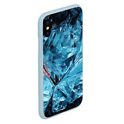 Чехол iPhone XS Max матовый Ледяной абстрактный куб, цвет: 3D-голубой — фото 2