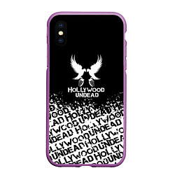 Чехол iPhone XS Max матовый Hollywood Undead rock, цвет: 3D-фиолетовый
