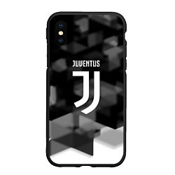 Чехол iPhone XS Max матовый Juventus geometry fc, цвет: 3D-черный