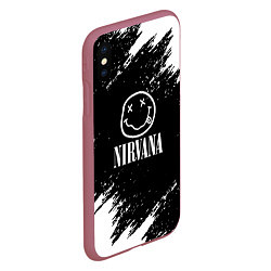 Чехол iPhone XS Max матовый Nirvana текустура краски, цвет: 3D-малиновый — фото 2