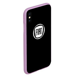 Чехол iPhone XS Max матовый FIAT logo white, цвет: 3D-сиреневый — фото 2