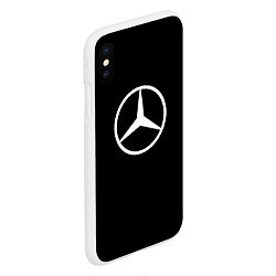 Чехол iPhone XS Max матовый Mercedes benz logo white, цвет: 3D-белый — фото 2