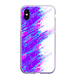 Чехол iPhone XS Max матовый Neon glitch, цвет: 3D-светло-сиреневый