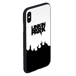 Чехол iPhone XS Max матовый Linkin park rock fire, цвет: 3D-черный — фото 2