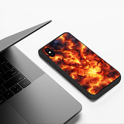 Чехол iPhone XS Max матовый Огненный демон, цвет: 3D-черный — фото 2