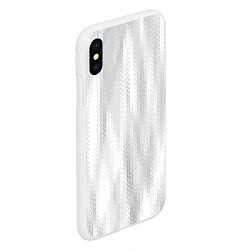 Чехол iPhone XS Max матовый Светлый серый абстрактные полосы, цвет: 3D-белый — фото 2