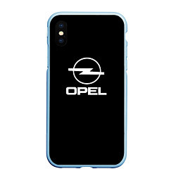 Чехол iPhone XS Max матовый Opel logo white, цвет: 3D-голубой