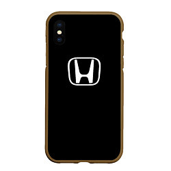 Чехол iPhone XS Max матовый Honda white logo, цвет: 3D-коричневый