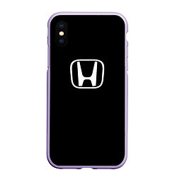 Чехол iPhone XS Max матовый Honda white logo, цвет: 3D-светло-сиреневый