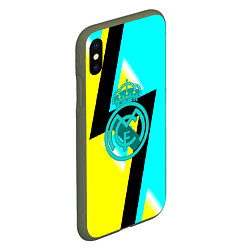 Чехол iPhone XS Max матовый Real madrid fc geometry, цвет: 3D-темно-зеленый — фото 2