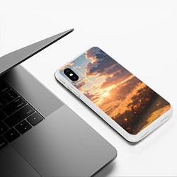 Чехол iPhone XS Max матовый Вечерний закат - аниме, цвет: 3D-белый — фото 2