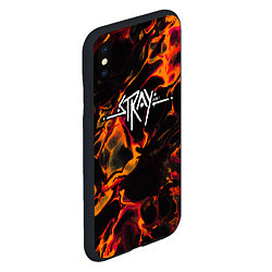 Чехол iPhone XS Max матовый Stray red lava, цвет: 3D-черный — фото 2