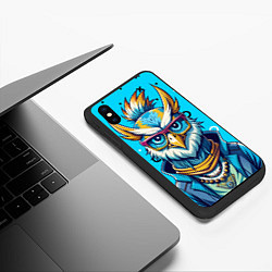 Чехол iPhone XS Max матовый Сова в одежде на стиле, цвет: 3D-черный — фото 2