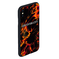 Чехол iPhone XS Max матовый Leicester City red lava, цвет: 3D-черный — фото 2