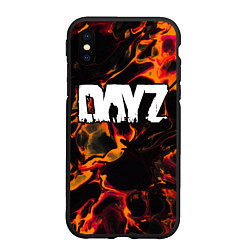 Чехол iPhone XS Max матовый DayZ red lava, цвет: 3D-черный