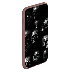 Чехол iPhone XS Max матовый Черепа с подтеками, цвет: 3D-коричневый — фото 2