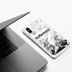 Чехол iPhone XS Max матовый Hoffenheim white graphite, цвет: 3D-белый — фото 2