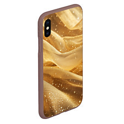 Чехол iPhone XS Max матовый Золотистая текстура с блестками, цвет: 3D-коричневый — фото 2