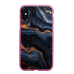 Чехол iPhone XS Max матовый Лакшери текстура с узорами, цвет: 3D-малиновый