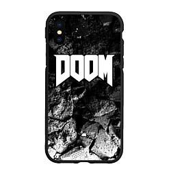 Чехол iPhone XS Max матовый Doom black graphite, цвет: 3D-черный