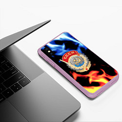 Чехол iPhone XS Max матовый СССР битва огней, цвет: 3D-сиреневый — фото 2