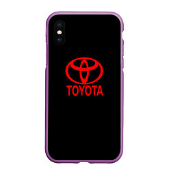Чехол iPhone XS Max матовый Toyota red logo, цвет: 3D-фиолетовый