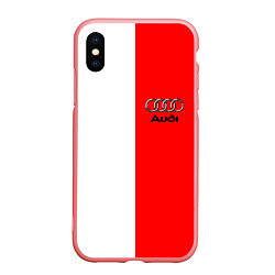 Чехол iPhone XS Max матовый AUDI logo полосы, цвет: 3D-баблгам