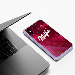 Чехол iPhone XS Max матовый Milfa надпись в стиле шоколадки Milka, цвет: 3D-светло-сиреневый — фото 2