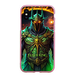 Чехол iPhone XS Max матовый Elden Ring персонаж темный рыцарь, цвет: 3D-розовый