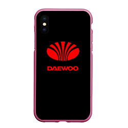 Чехол iPhone XS Max матовый Daewoo red logo, цвет: 3D-малиновый