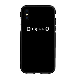 Чехол iPhone XS Max матовый Diablo logo white, цвет: 3D-черный