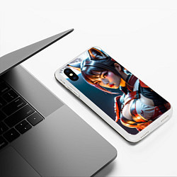Чехол iPhone XS Max матовый Демон - лисица, цвет: 3D-белый — фото 2