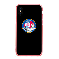 Чехол iPhone XS Max матовый NASA usa logo, цвет: 3D-баблгам