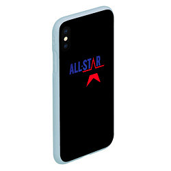 Чехол iPhone XS Max матовый All stars logo, цвет: 3D-голубой — фото 2