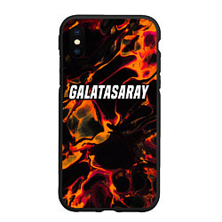 Чехол iPhone XS Max матовый Galatasaray red lava, цвет: 3D-черный