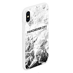 Чехол iPhone XS Max матовый Manchester City white graphite, цвет: 3D-белый — фото 2