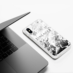 Чехол iPhone XS Max матовый Lineage 2 white graphite, цвет: 3D-белый — фото 2