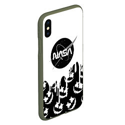 Чехол iPhone XS Max матовый Marshmello x Nasa, цвет: 3D-темно-зеленый — фото 2