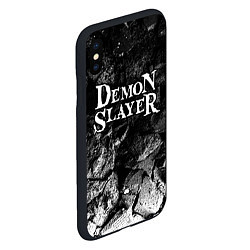 Чехол iPhone XS Max матовый Demon Slayer black graphite, цвет: 3D-черный — фото 2