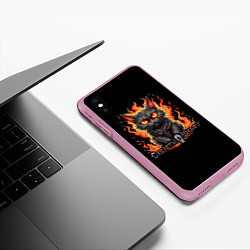 Чехол iPhone XS Max матовый Арт Котик и огонь - Скелеты в шкафу, цвет: 3D-розовый — фото 2