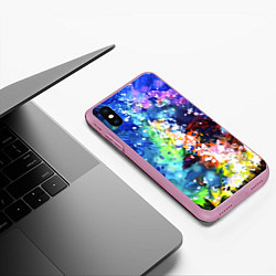 Чехол iPhone XS Max матовый Яркий млечный путь, цвет: 3D-розовый — фото 2