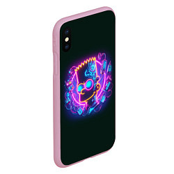 Чехол iPhone XS Max матовый Neon Bart Simpson - cyberpunk fantasy, цвет: 3D-розовый — фото 2