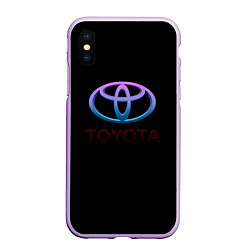 Чехол iPhone XS Max матовый Toyota neon steel, цвет: 3D-сиреневый