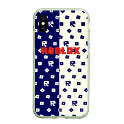 Чехол iPhone XS Max матовый Roblox pattern, цвет: 3D-салатовый