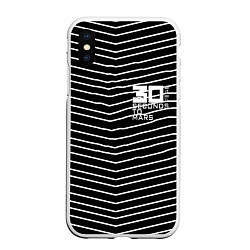 Чехол iPhone XS Max матовый Thirty Seconds to Mars pattern optic, цвет: 3D-белый